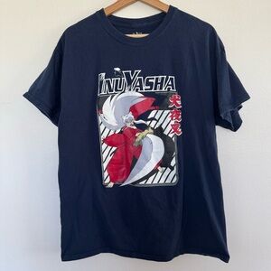 2009 Inuyasha T-Shirt Mens Large Blue Anime TV Show Manga Cartoon Tessaiga Tee